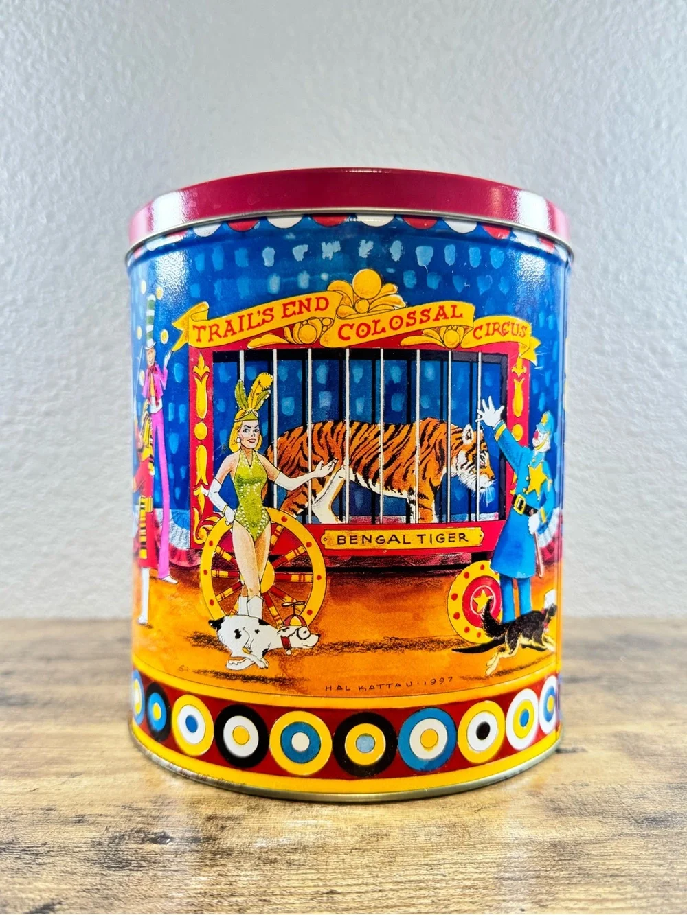 Vintage 1997 Trail’s End Colossal Circus Popcorn Tin